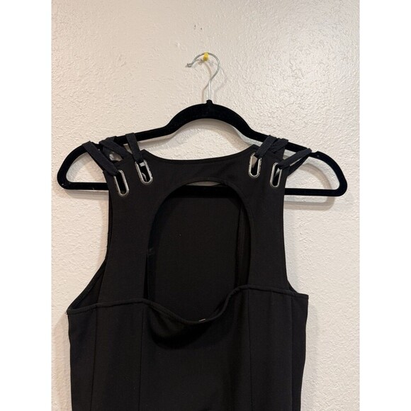 FREE PEOPLE Baby Love Trapeze Dress Black Grommets Strap Casual Women's S - Picture 7 of 8